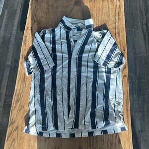 Zara Navy and White Striped Shirt